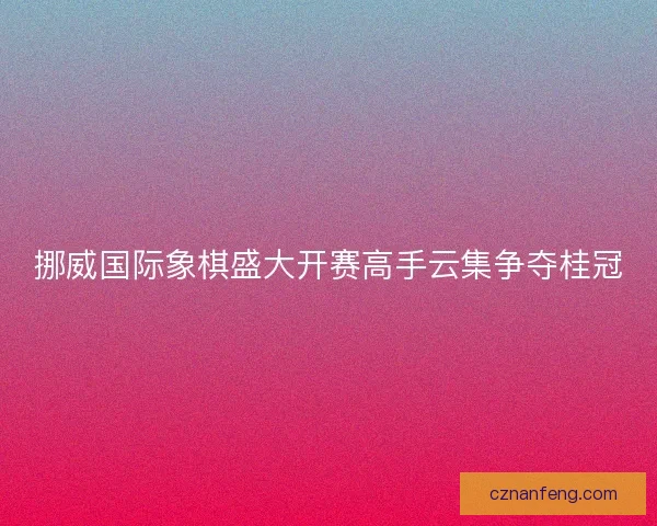 挪威国际象棋盛大开赛高手云集争夺桂冠